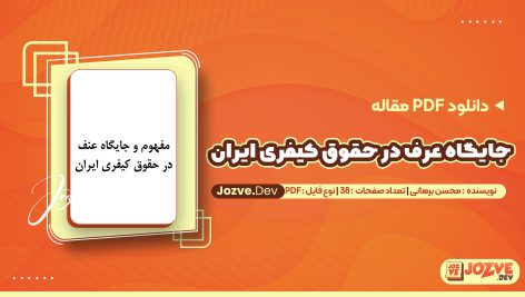 دانلود مقاله جایگاه عرف در حقوق کیفری ایران محسن برهانی